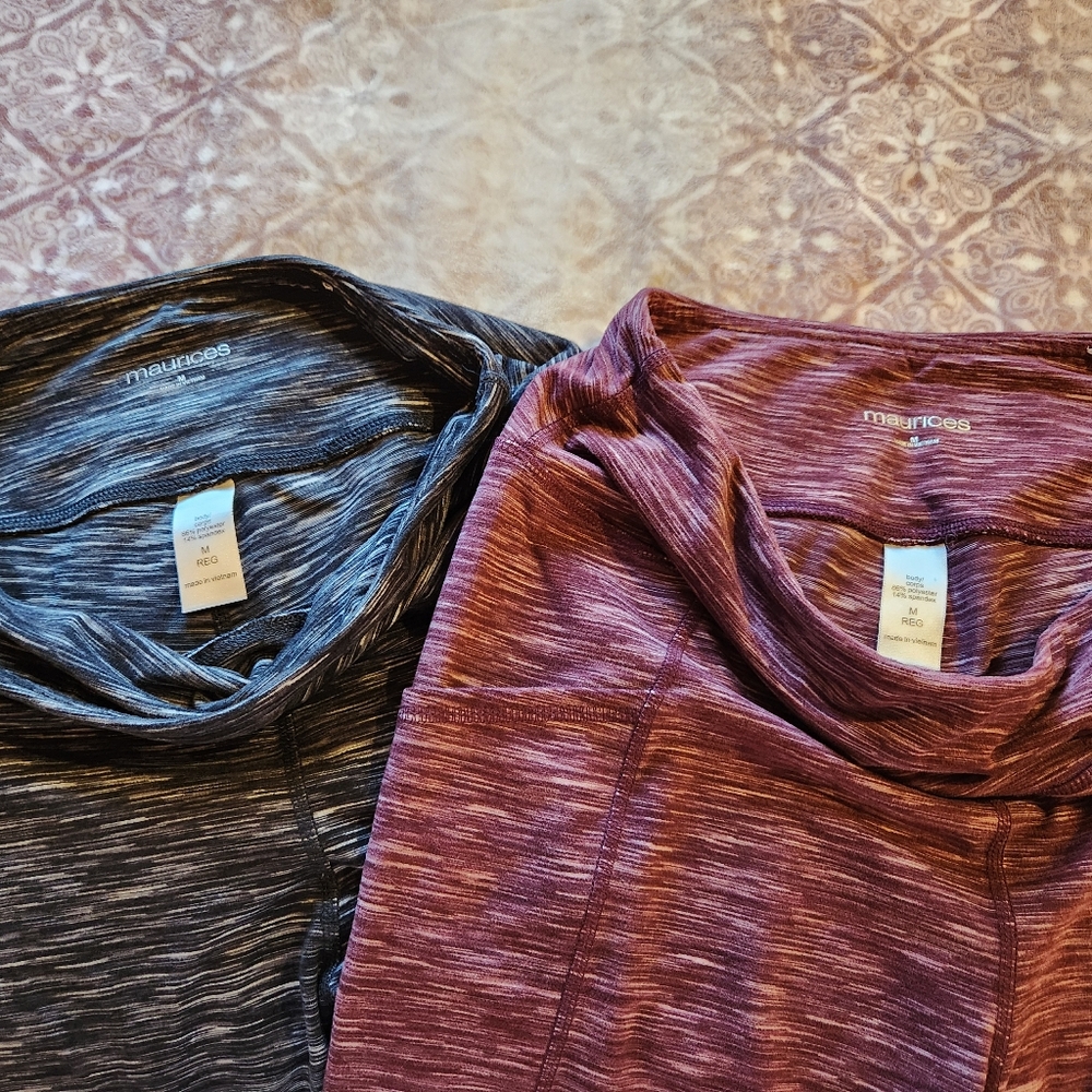 Maurices Athletic Pants: 2 Pair (Black and Maroon) Both SZ MED.